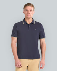 CONTRAST TIPPING POLO Blue / L