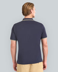 CONTRAST TIPPING POLO Blue / L
