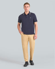 CONTRAST TIPPING POLO Blue / L