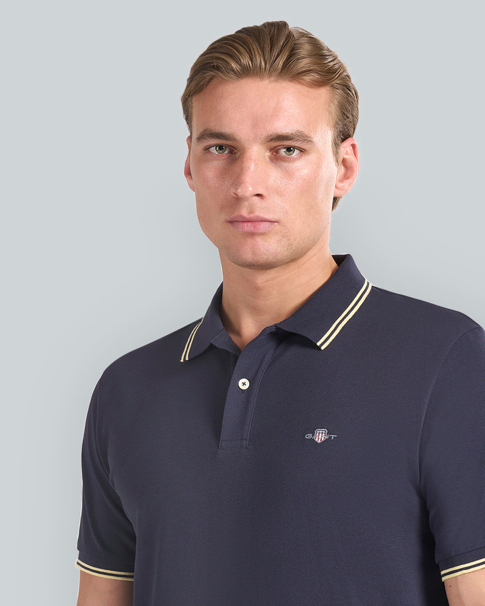 CONTRAST TIPPING POLO Blue / L