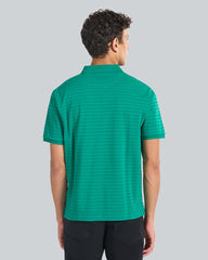 Textured Striped Polo Shirt Green / L