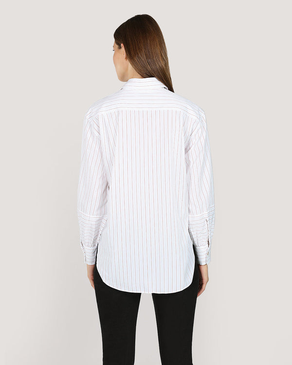 Gant Relaxed Striped Volume Sleeve Shirt For Women
