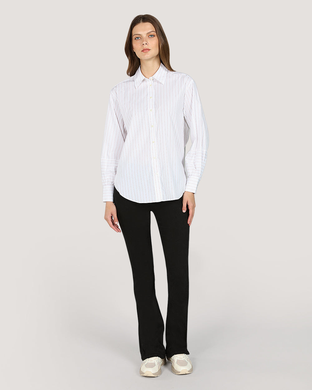 Gant Relaxed Striped Volume Sleeve Shirt For Women