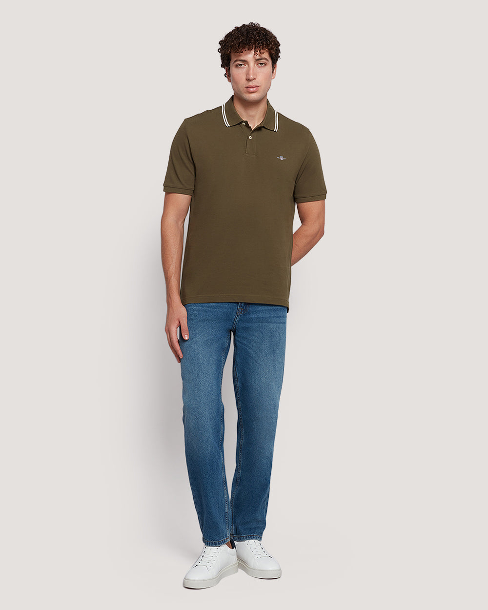 Gant Men’S Short Sleeve Tipped Collar Piqué Polo Shirt