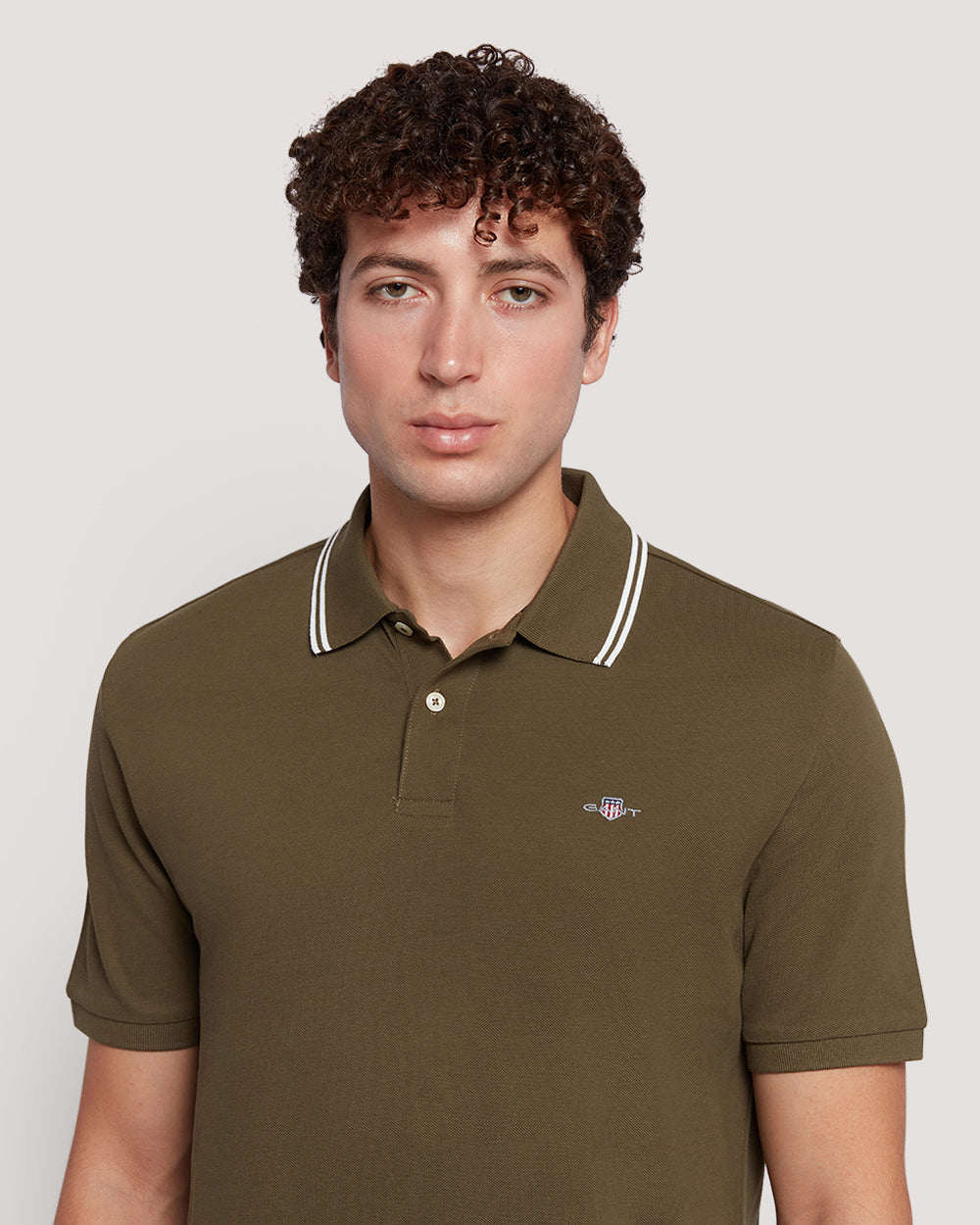 Gant Men’S Short Sleeve Tipped Collar Piqué Polo Shirt
