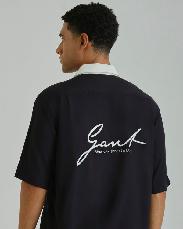 Gant Ramadan Collection – Men's Black Viscose Shirt