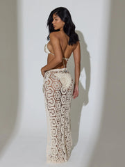 Marisol Crochet Maxi Skirt in Cream
