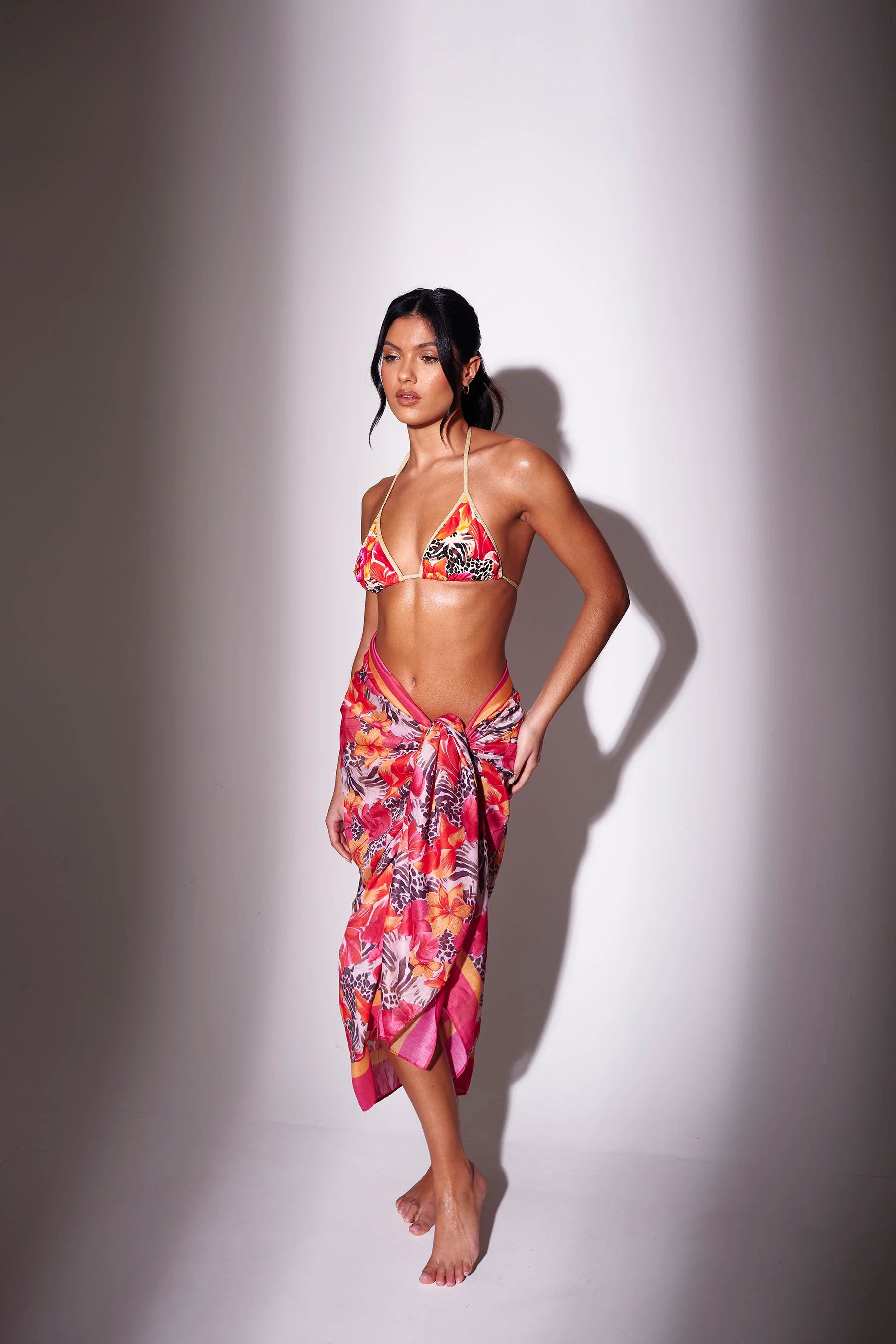 Laguna Floral Printed Sarong in Pink
