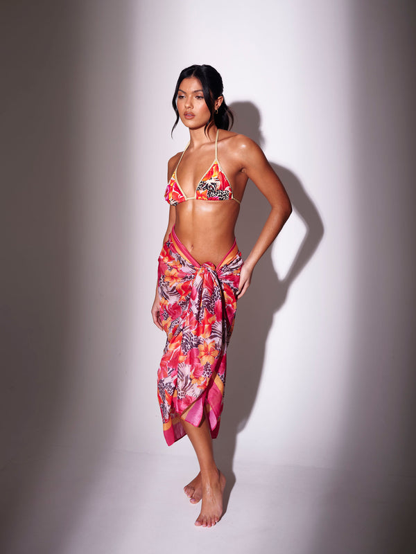 South Beach Laguna Floral Printed Sarong In Pink