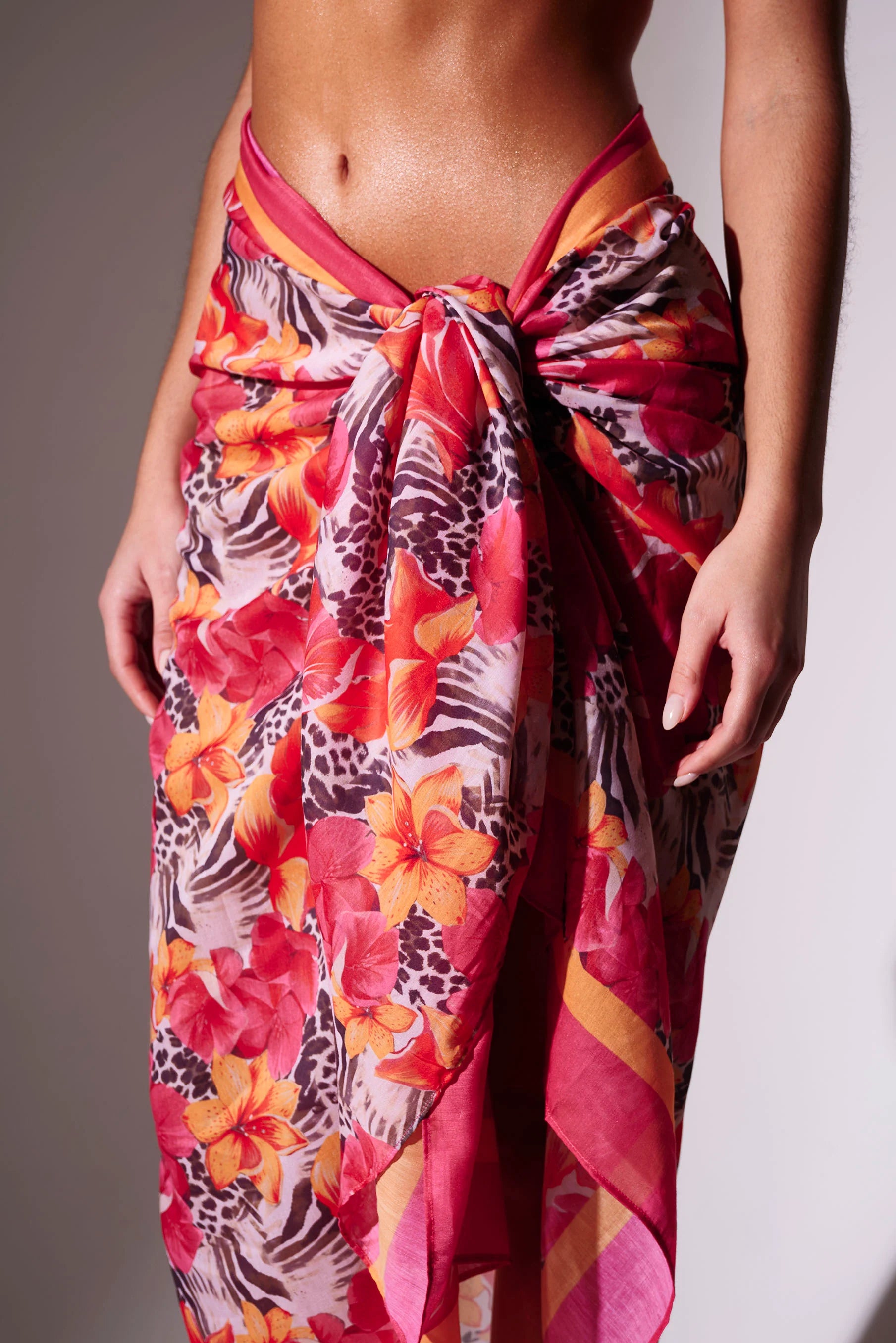 Laguna Floral Printed Sarong in Pink