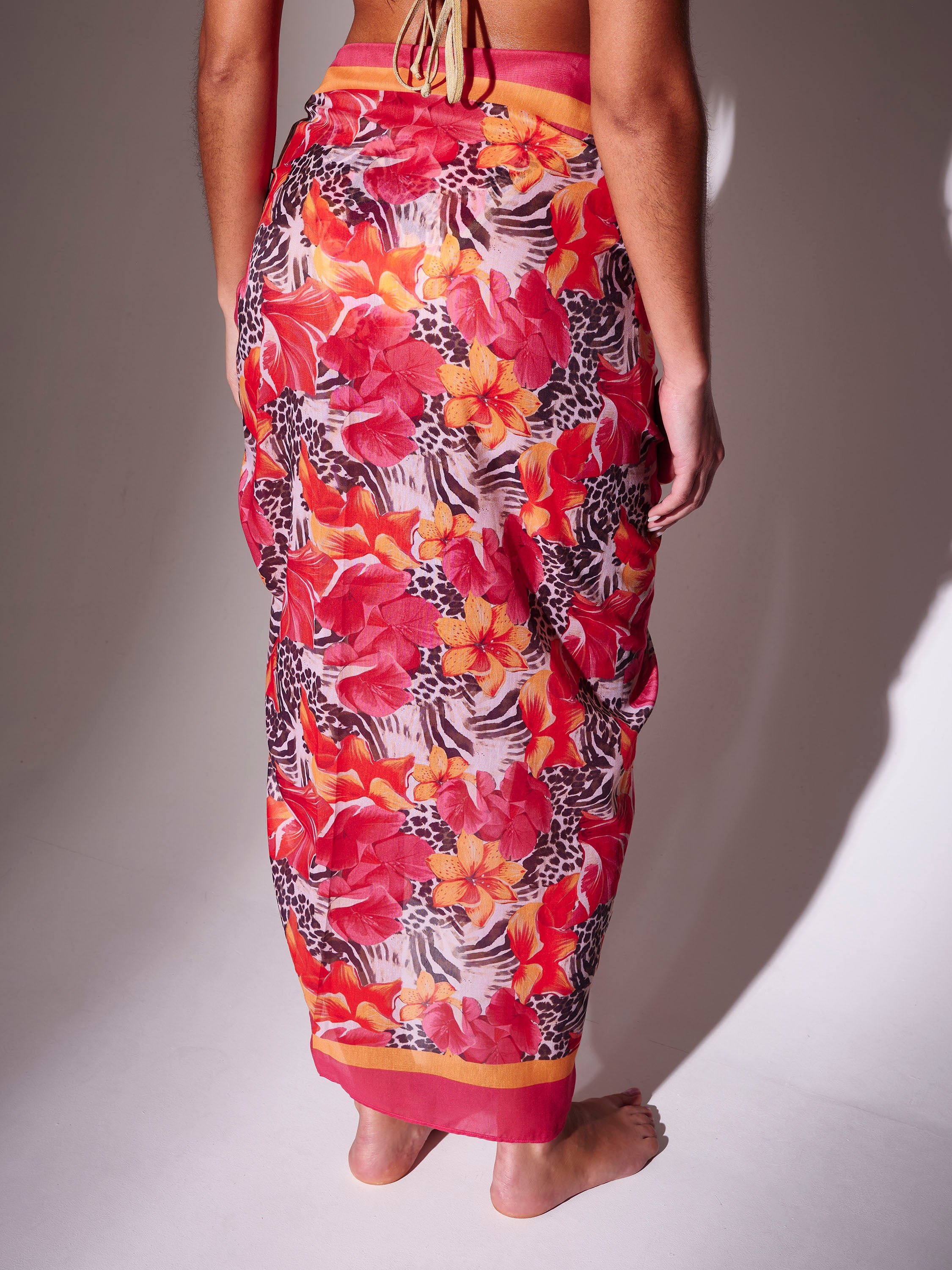 Laguna Floral Printed Sarong in Pink