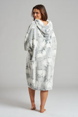 South Beach Silver Penguin Luxury Fleece Snuggle Hoodie