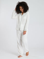 South Beach Cotton Crinkle Traditional Trouser Long Sleeve Set