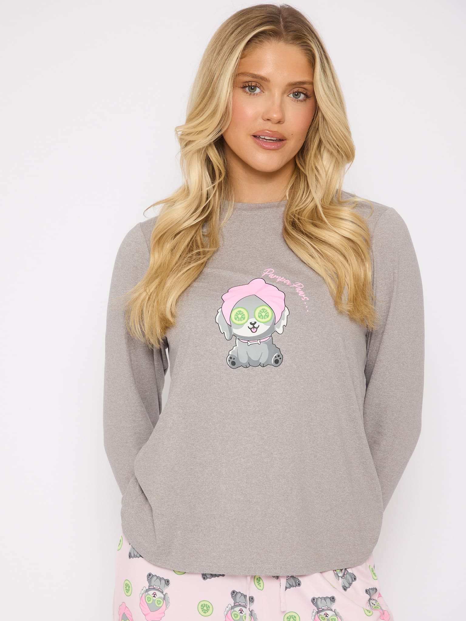 South Beach Pamper Paws Long Sleeved Top And Trouser Set