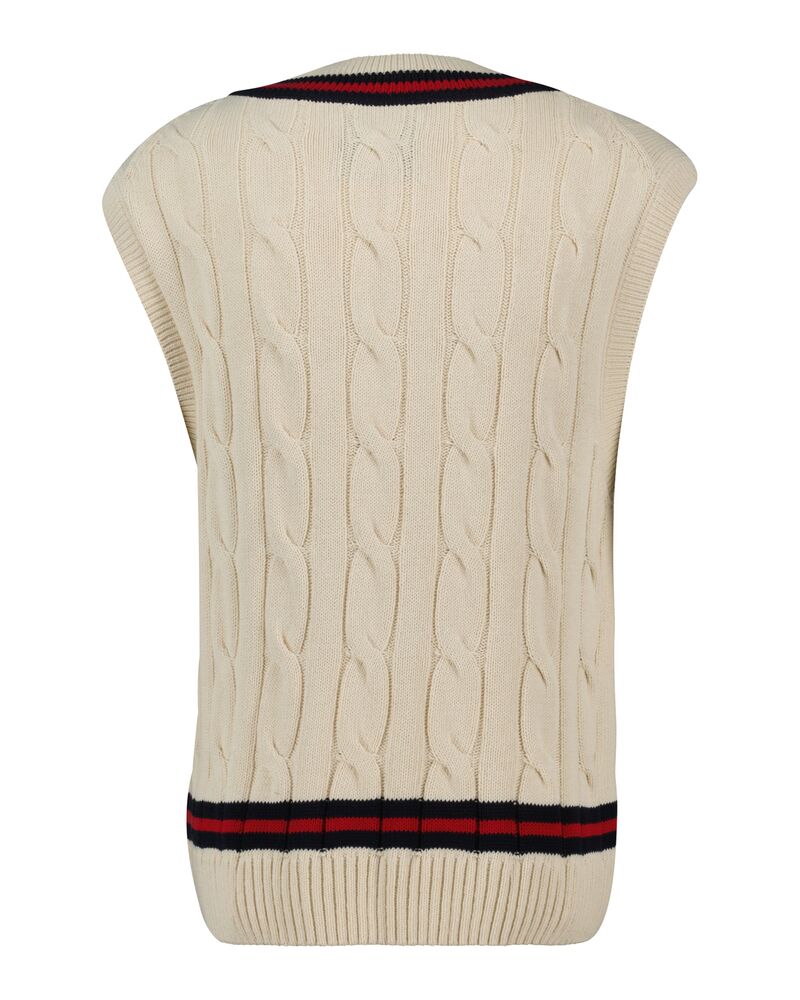 CABLE VEST Beige / S
