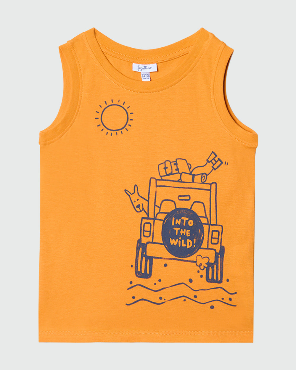 OVS BOYS TOPS SINGLET WITH PRINT ORANGE / 24-30 M