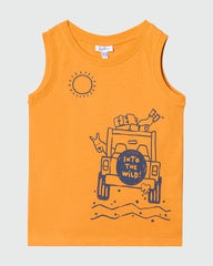 OVS BOYS TOPS SINGLET WITH PRINT ORANGE / 24-30 M