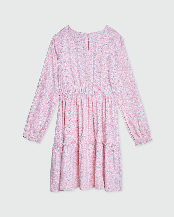 Ovs Housebrand Floral Dress With Flounce Pink / 13-14Y