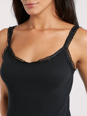 OVS WOMAN UNDERWEAR V-NECK TOP BLACK / M