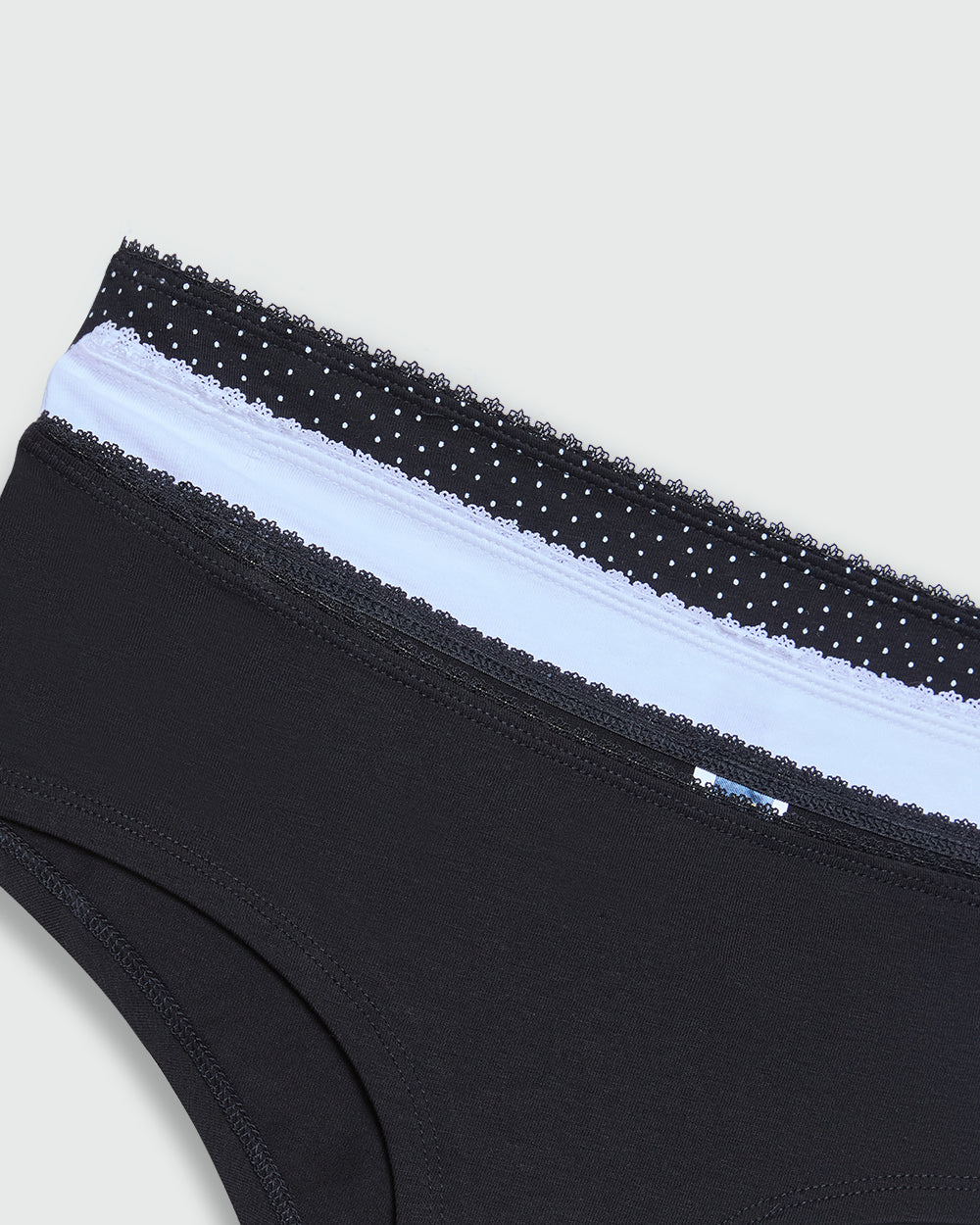 OVS WOMAN UNDERWEAR 3-PACK HIPSTER BRIEFS BLACK/WHITE / M