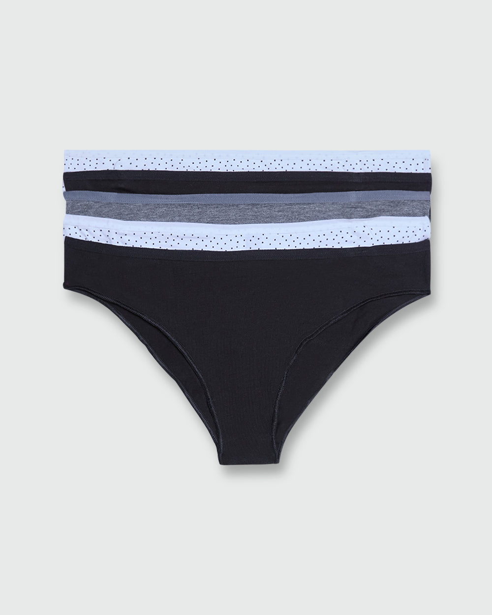 OVS WOMAN UNDERWEAR 5-PACK BRAZILIAN BRIEFS WHITE/BLACK / M