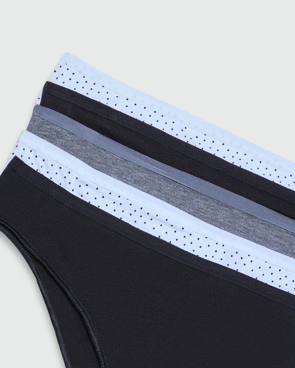 OVS WOMAN UNDERWEAR 5-PACK BRAZILIAN BRIEFS WHITE/BLACK / M