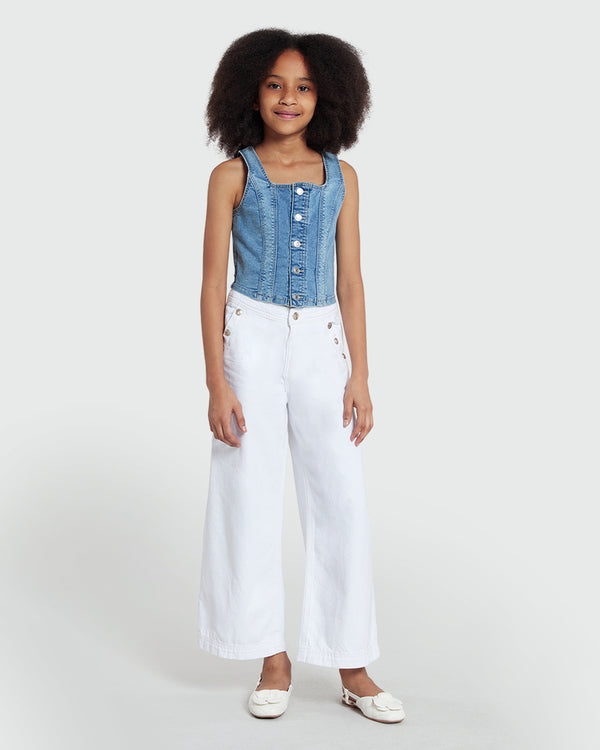 Girls' Medium Blue Denim Top From OVS Blue / 11 -12 Y