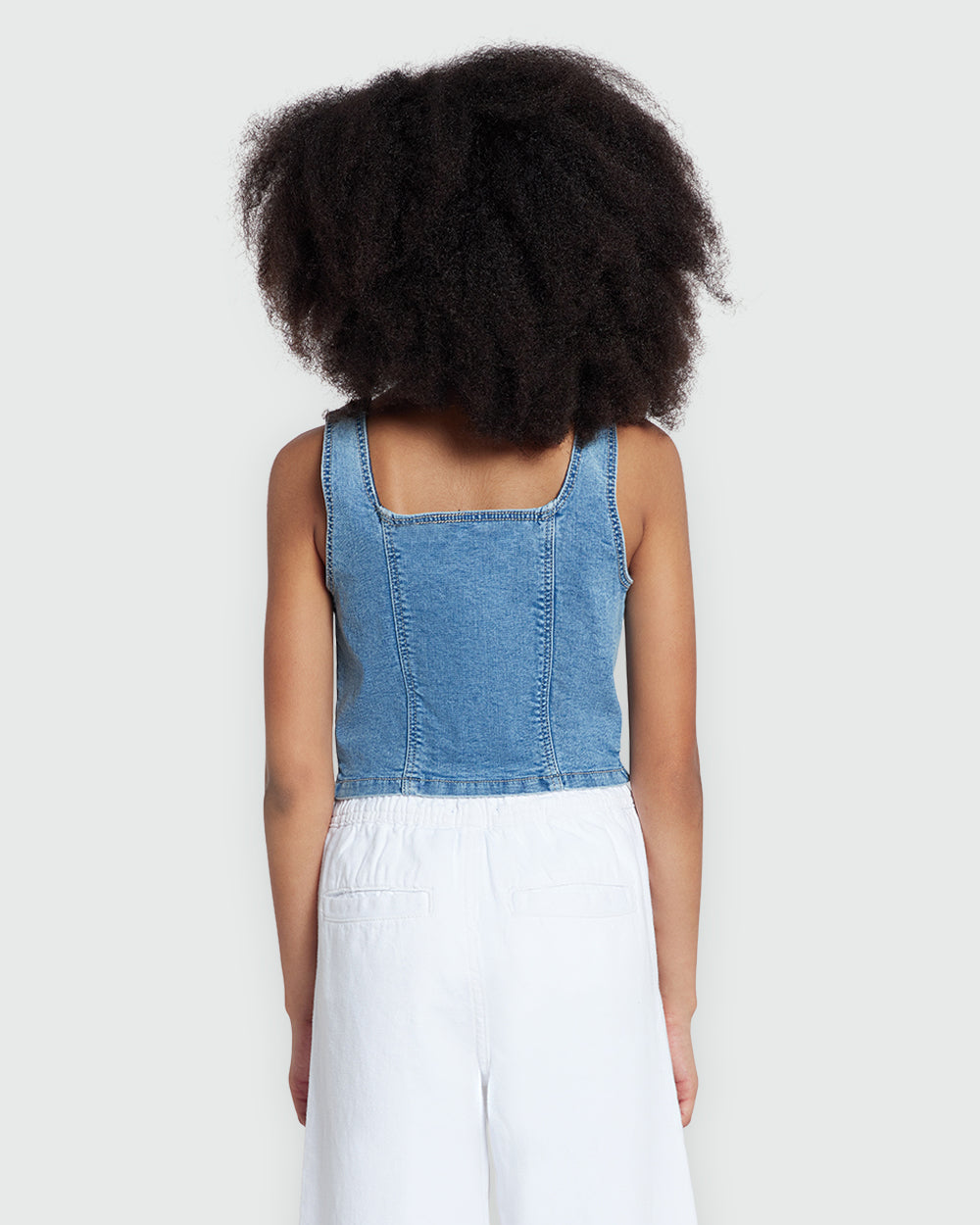 Girls' Medium Blue Denim Top From OVS Blue / 11 -12 Y