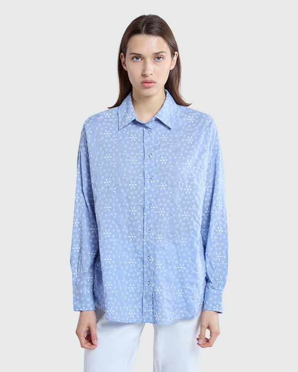 OVS Sangallo Long-Sleeve Shirt For Women Azure/White / S