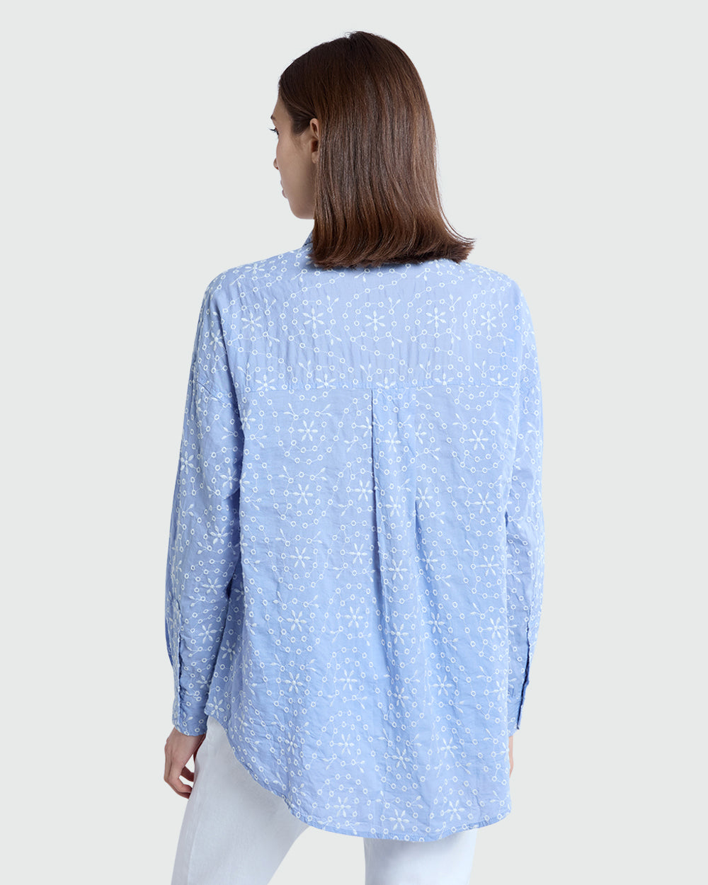 OVS Sangallo Long-Sleeve Shirt For Women Azure/White / S