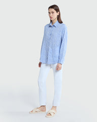 OVS Sangallo Long-Sleeve Shirt For Women Azure/White / S