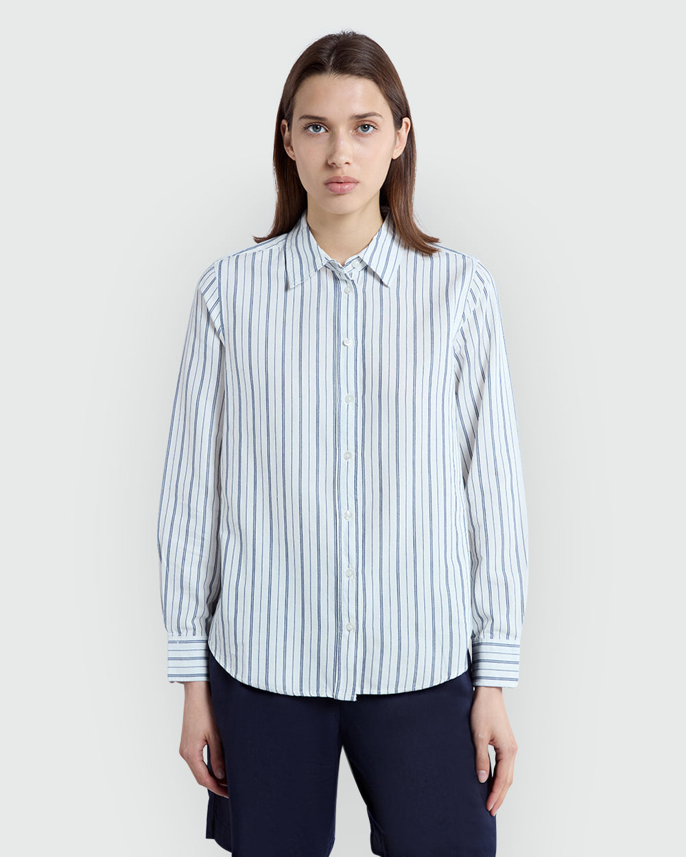 Oxford Cotton Shirt By OVS White/Blue / S
