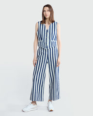 OVS Blue & White Printed Trousers Blue/White / 42