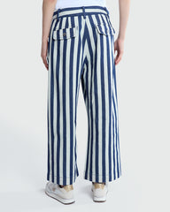 OVS Blue & White Printed Trousers Blue/White / 42