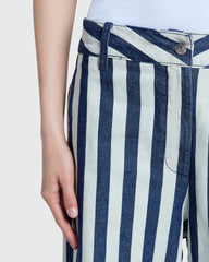 OVS Blue & White Printed Trousers Blue/White / 42