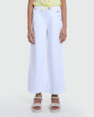 Girls’ Drill Trousers In Lucent White By OVS White / 9-10 Y
