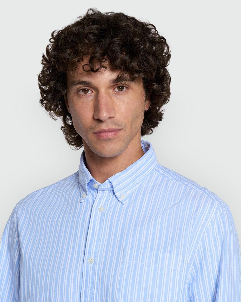 Light Striped Shirt By OVS For Men Lt Blue-Striped White / L