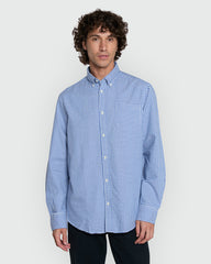 OVS Checked Shirt In Blues Blue/Lt Blue Check / L