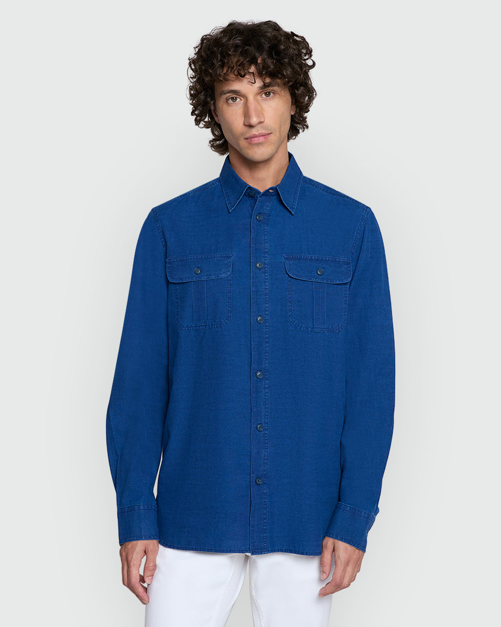 Estate Blue Casual Shirt From OVS Blue / L