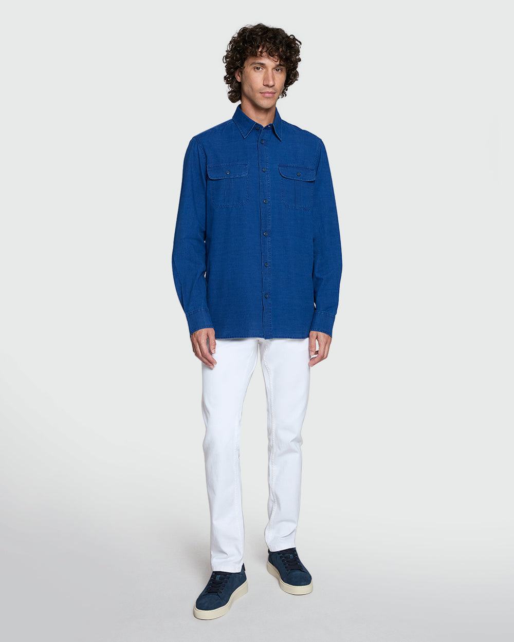Estate Blue Casual Shirt From OVS Blue / L