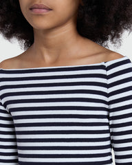 OVS Striped 3/4 Tee For Girls In Blue & White White-Striped Blue / 10-11 Y