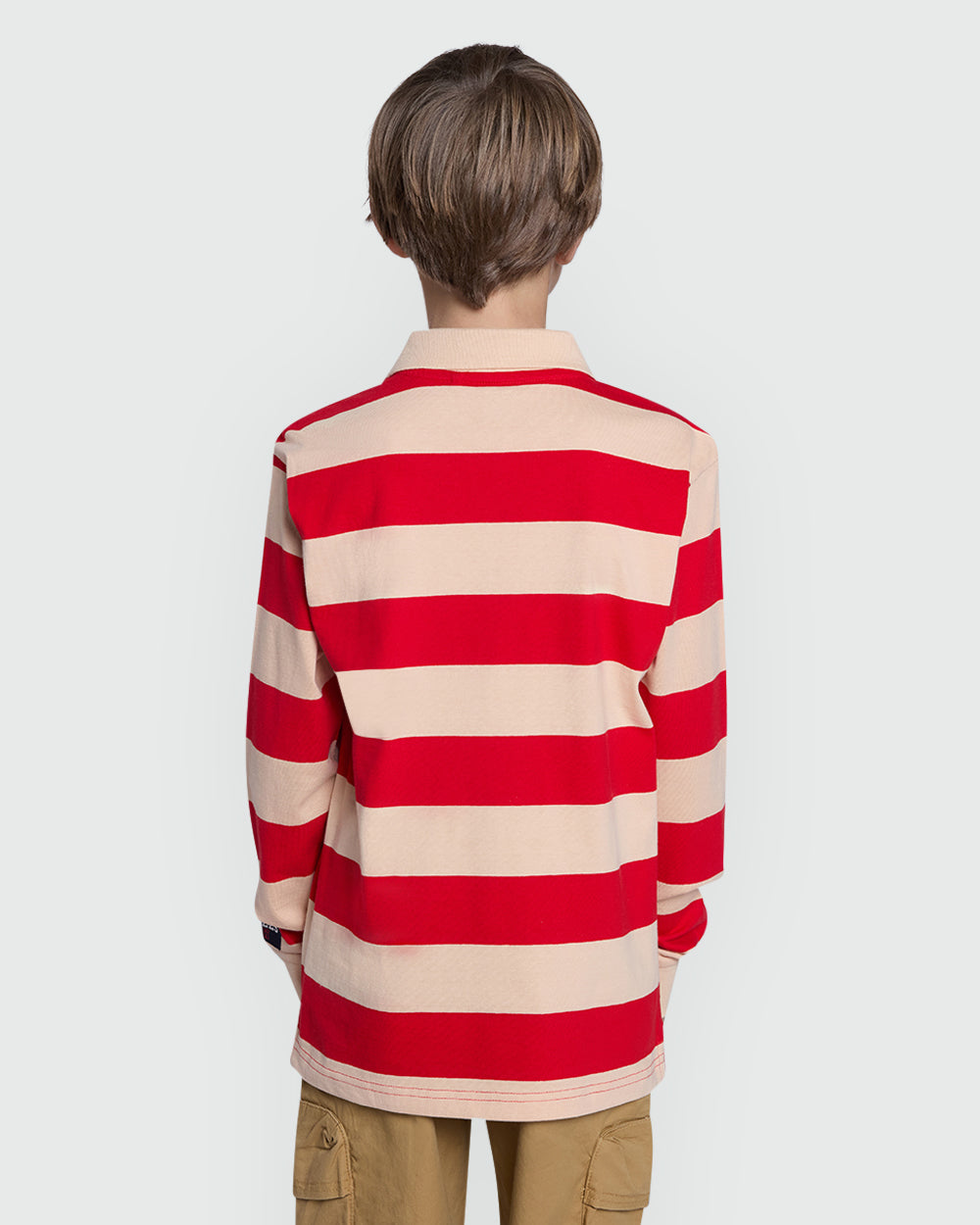 Long-Sleeved Polo Shirt With Striped Pattern And ''Athls'' Embroidery MULTICOLOUR STRIPED / 11 Years