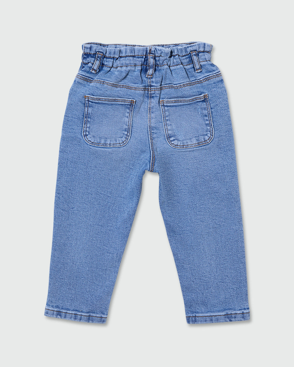 Baggy-Fit Jeans With Five Pockets And Abrasions AZURE / 24-30 Months