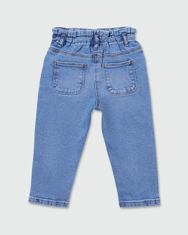 Baggy-Fit Jeans With Five Pockets And Abrasions AZURE / 24-30 Months