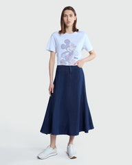 Dark Blue Denim Full Skirt By OVS Blue / M