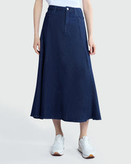 Dark Blue Denim Full Skirt By OVS Blue / M