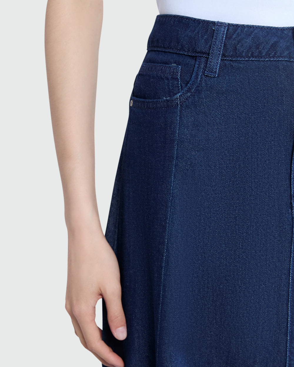 Dark Blue Denim Full Skirt By OVS Blue / M