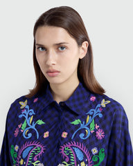 OVS Checked Blouse In Violet And Brown Violet/Brown Check / M