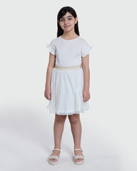 Jersey Dress In Bright White For Girls By OVS White / 9-10 Y