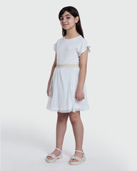 Jersey Dress In Bright White For Girls By OVS White / 9-10 Y
